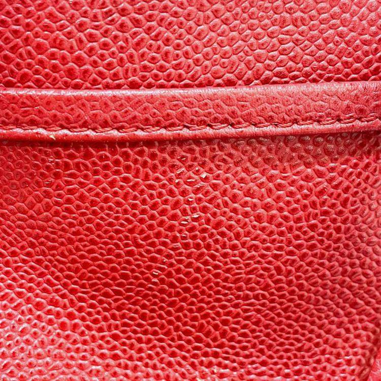 Pre Owned Chanel Red Cc Mark Bag Vintage Tote Bag