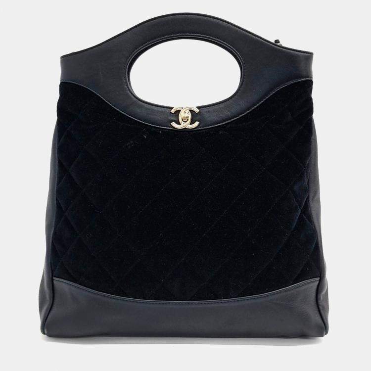 Pre Owned Chanel 31 Velvet Shopping Bag