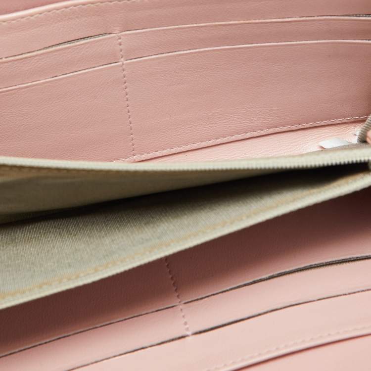Pre Owned Chanel Pink Caviar Leather CC Timeless Zip Around Wallet