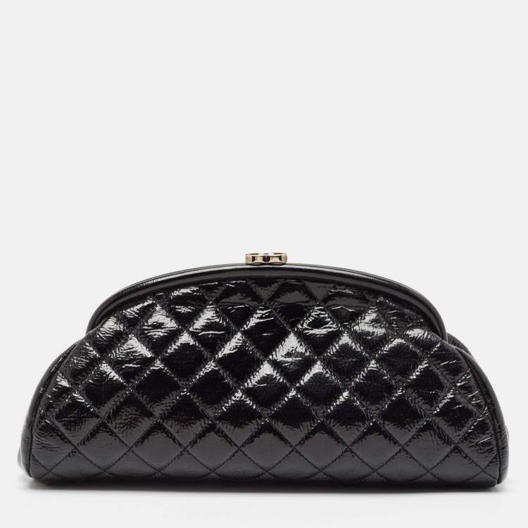 Black quilted clutch online