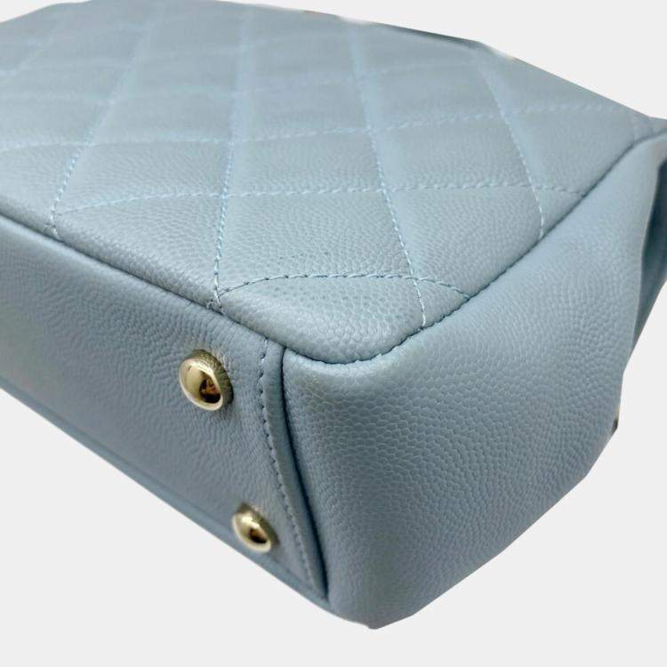 Pre Owned Chanel Blue Champagne Caviar Skin Matelasse Affinity Handbag