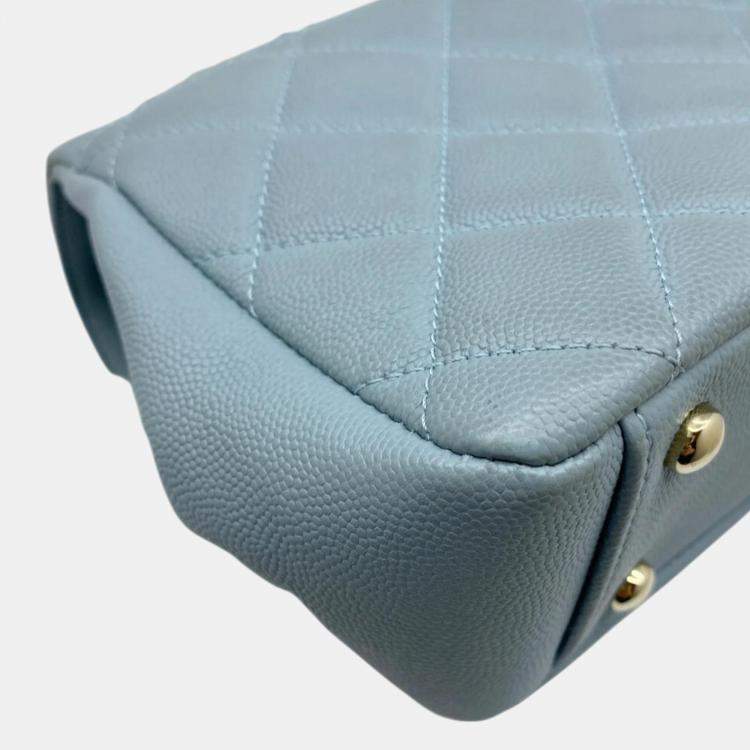 Pre Owned Chanel Blue Champagne Caviar Skin Matelasse Affinity Handbag