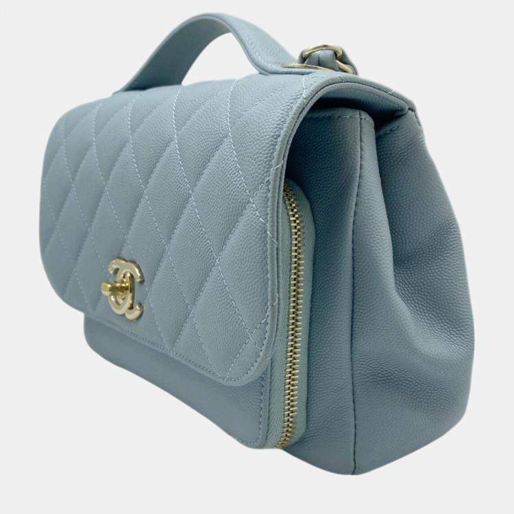 Pre Owned Chanel Blue Champagne Caviar Skin Matelasse Affinity Handbag