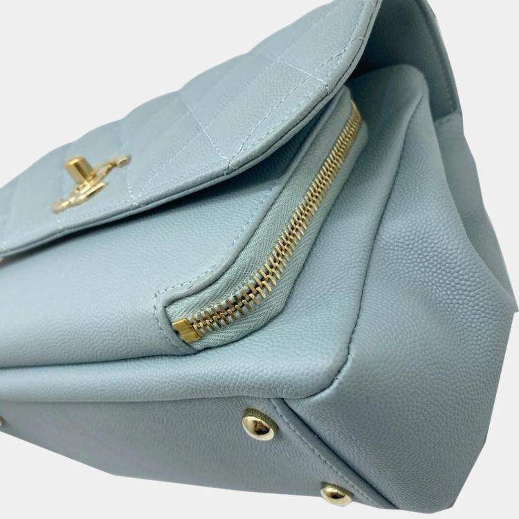 Pre Owned Chanel Blue Champagne Caviar Skin Matelasse Affinity Handbag