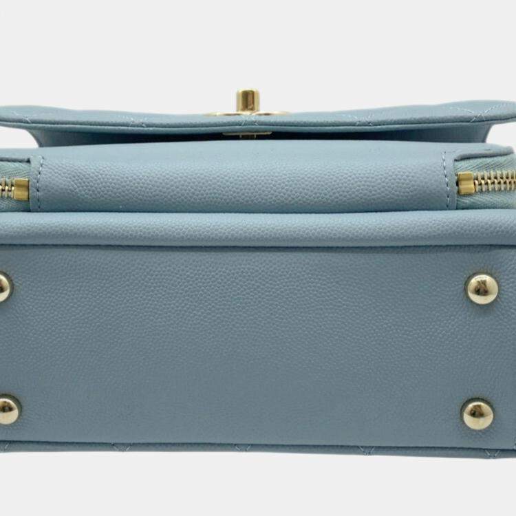 Pre Owned Chanel Blue Champagne Caviar Skin Matelasse Affinity Handbag