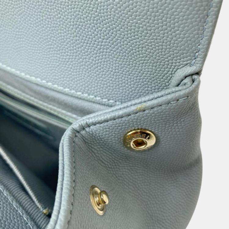 Pre Owned Chanel Blue Champagne Caviar Skin Matelasse Affinity Handbag