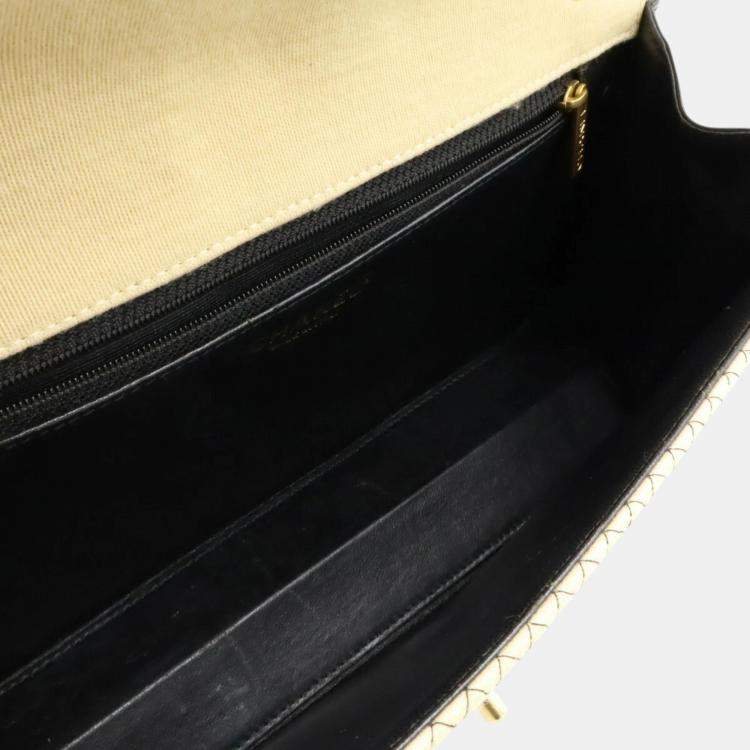 Pre Owned Chanel Cotton Jersey Enamel Micro Quilted Coco Mark Chain Shoulder Bag
