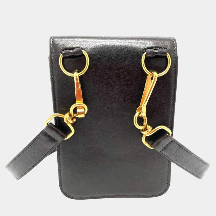 Pre Owned Chanel Black x Beige Pochette Waist Pouch