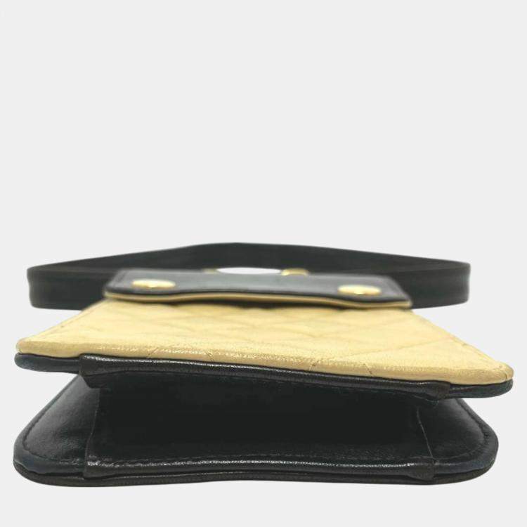 Pre Owned Chanel Black x Beige Pochette Waist Pouch