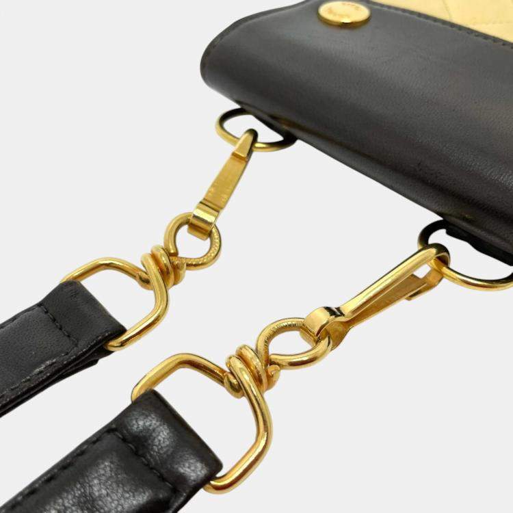 Pre Owned Chanel Black x Beige Pochette Waist Pouch