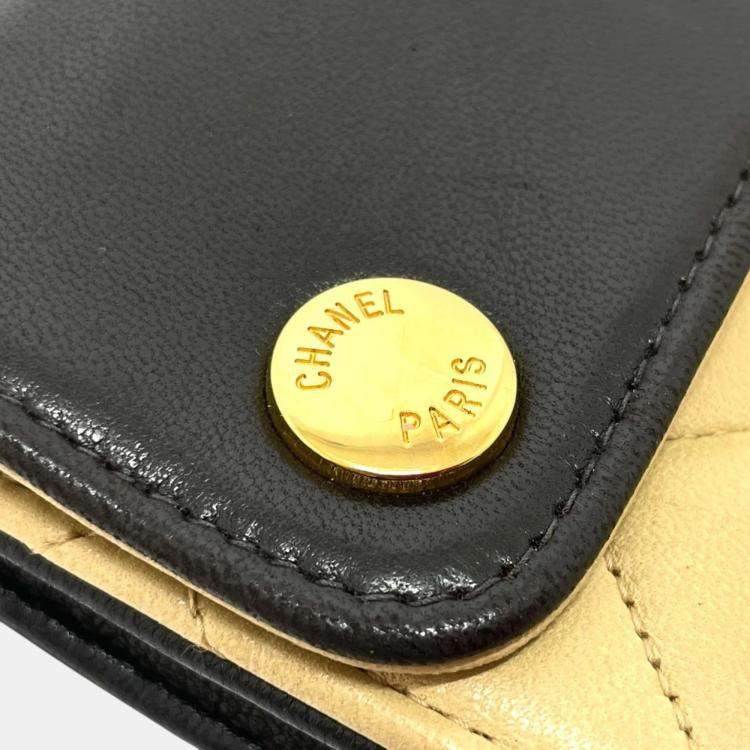 Pre Owned Chanel Black x Beige Pochette Waist Pouch