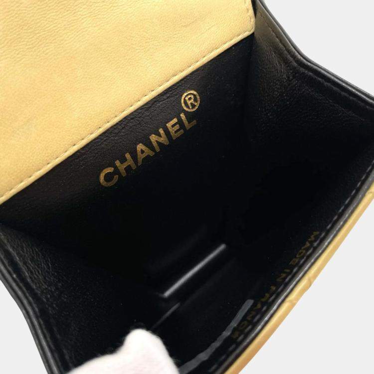 Pre Owned Chanel Black x Beige Pochette Waist Pouch