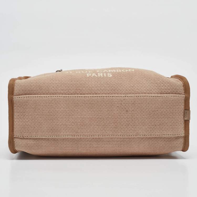 Pre Owned Chanel Beige Canvas and Leather Deauville Bowler Bag