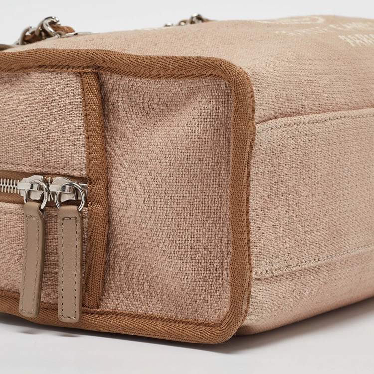Pre Owned Chanel Beige Canvas and Leather Deauville Bowler Bag