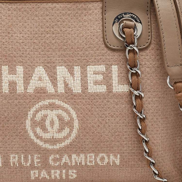 Pre Owned Chanel Beige Canvas and Leather Deauville Bowler Bag