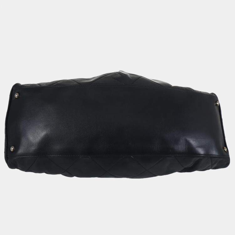 Pre Owned Chanel Vintage Hook Metal Quilted Tote Bag