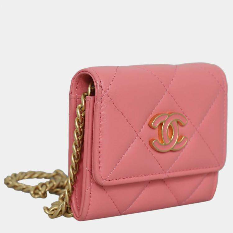 Pre Owned Chanel CC Charms Flap Card Holder on Chain