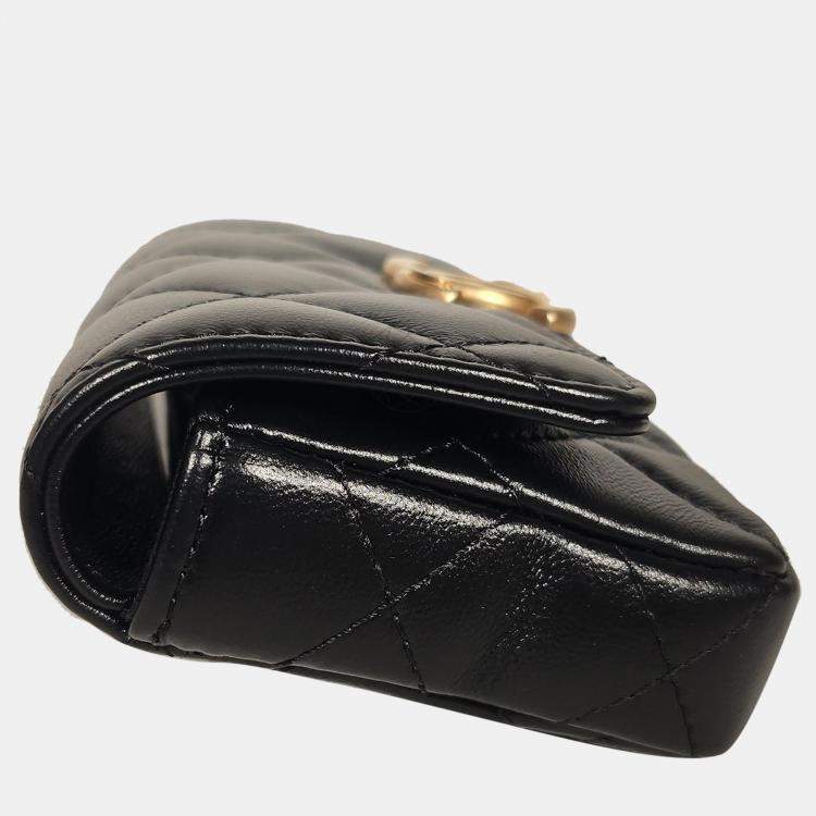 Pre Owned Chanel Lambskin GHW Waist Pouch Belt