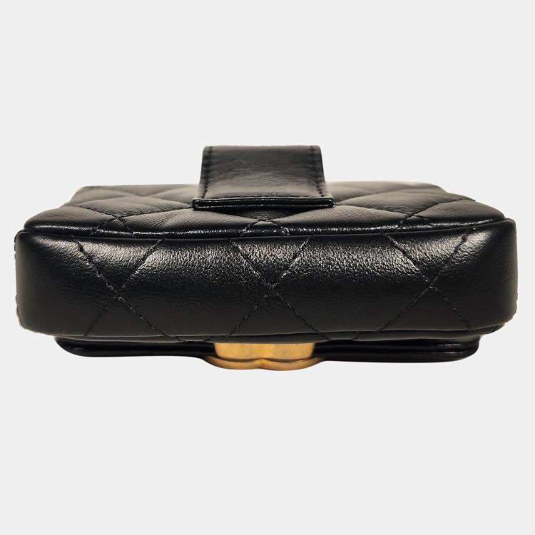 Pre Owned Chanel Lambskin GHW Waist Pouch Belt