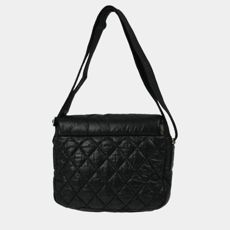 Pre Owned Chanel Black Nylon Coco Cocoon Shoulder Bag