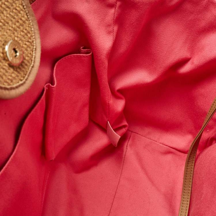 Pre Owned Chanel Multicolor Raffia and Leather Large Stripe Deauville Tote