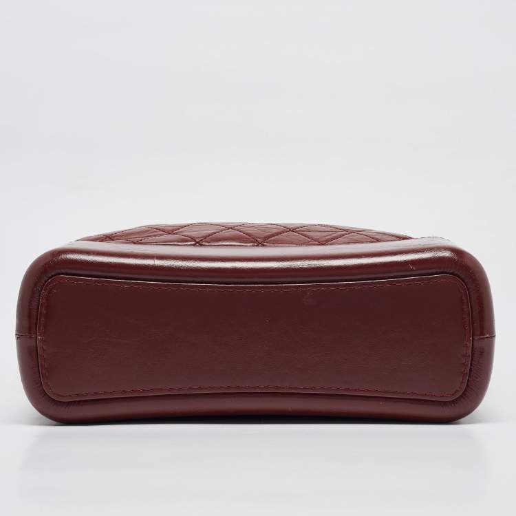 Pre Owned Chanel Red Quilted Leather Medium Gabrielle Hobo