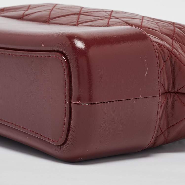 Pre Owned Chanel Red Quilted Leather Medium Gabrielle Hobo