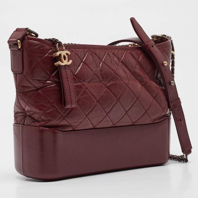 Pre Owned Chanel Red Quilted Leather Medium Gabrielle Hobo