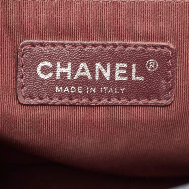 Pre Owned Chanel Navy Blue Quilted Leather New Medium Studded Boy Flap Bag