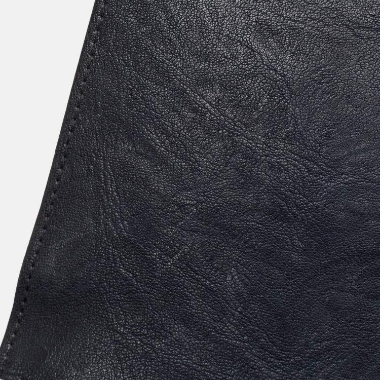 Pre Owned Chanel Navy Blue Quilted Leather New Medium Studded Boy Flap Bag