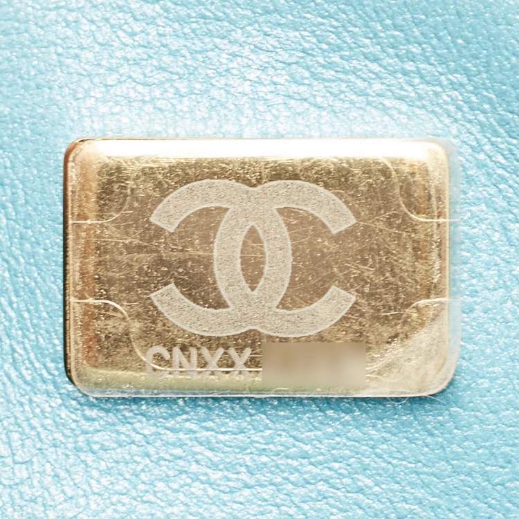 Pre Owned Chanel Blue Ombre Quilted Leather Mini Rectangular Flap Bag