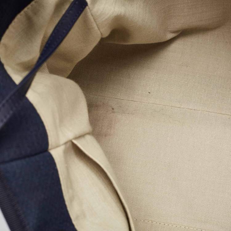 Pre Owned Chanel Navy Blue Canvas Medium Deauville Shopper Tote