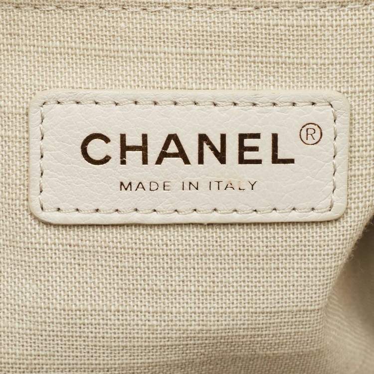 Pre Owned Chanel Navy Blue Canvas Medium Deauville Shopper Tote