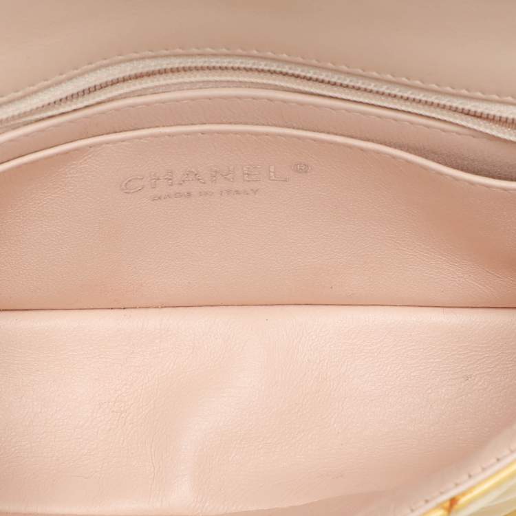 Pre Owned Chanel Yellow Patent Leather Mini Rectangle Classic Single Flap bag