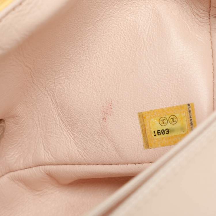 Pre Owned Chanel Yellow Patent Leather Mini Rectangle Classic Single Flap bag