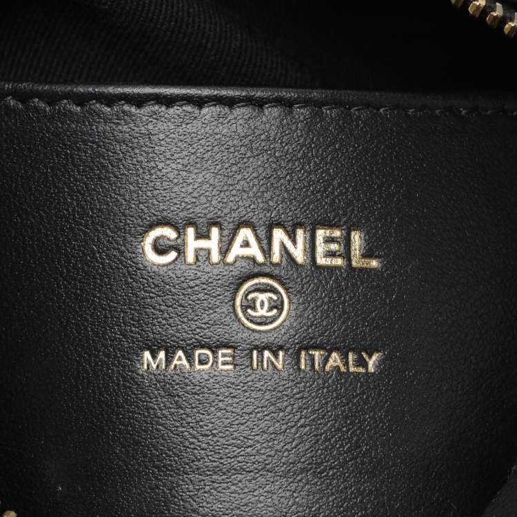 Pre Owned Chanel Black Caviar Leather Mini Round Hobo