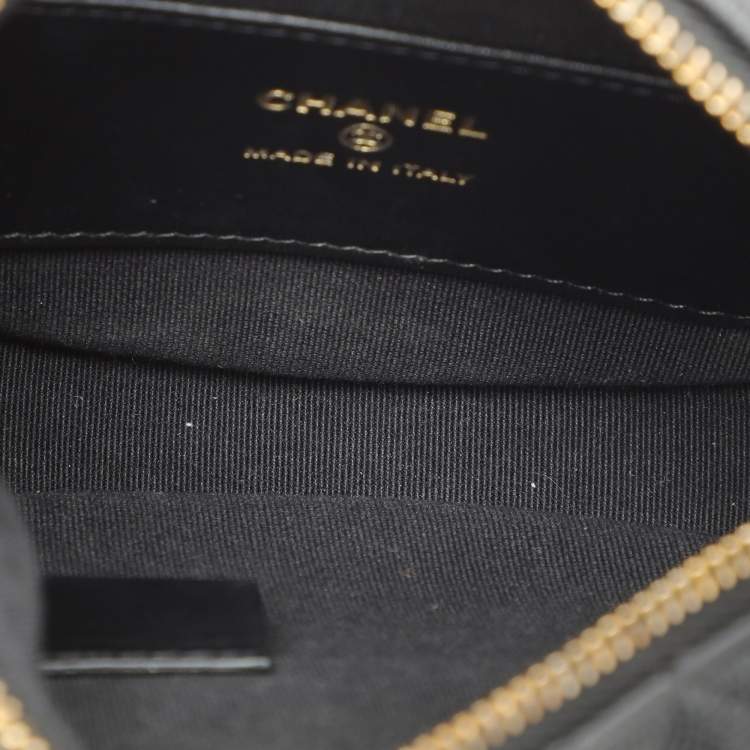 Pre Owned Chanel Black Caviar Leather Mini Round Hobo