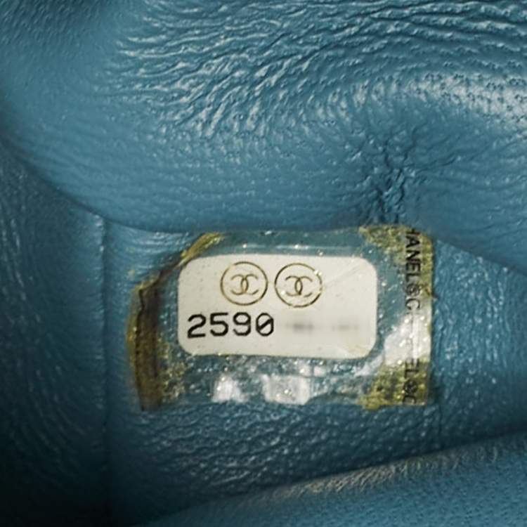 Pre Owned Chanel Light Blue Sequins Waterfall Belt Bag