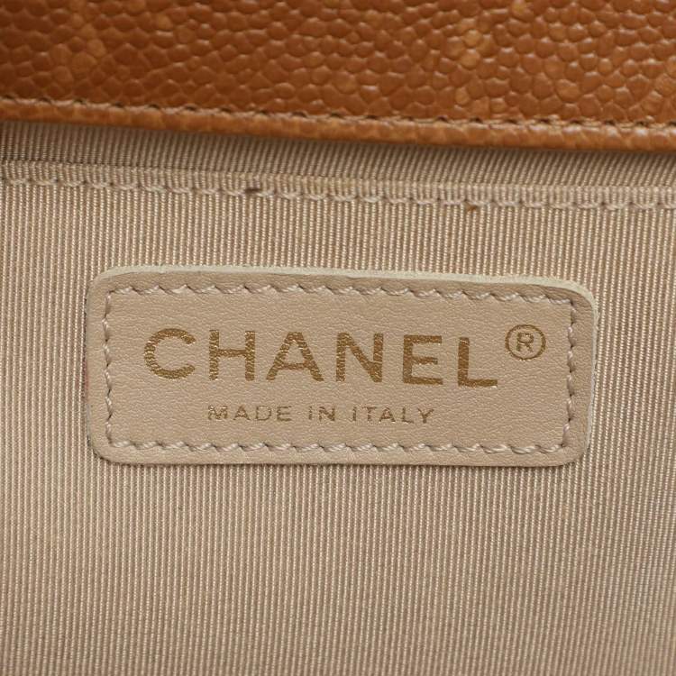 Pre Owned Chanel Brown Quilted Leather Medium Boy Flap Bag
