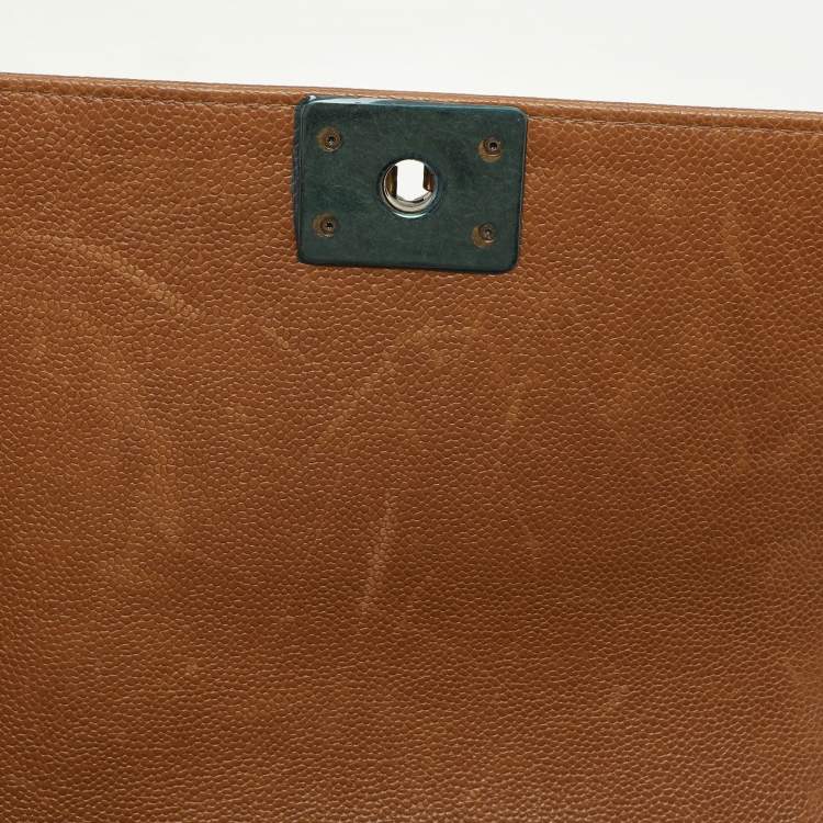 Pre Owned Chanel Brown Quilted Leather Medium Boy Flap Bag