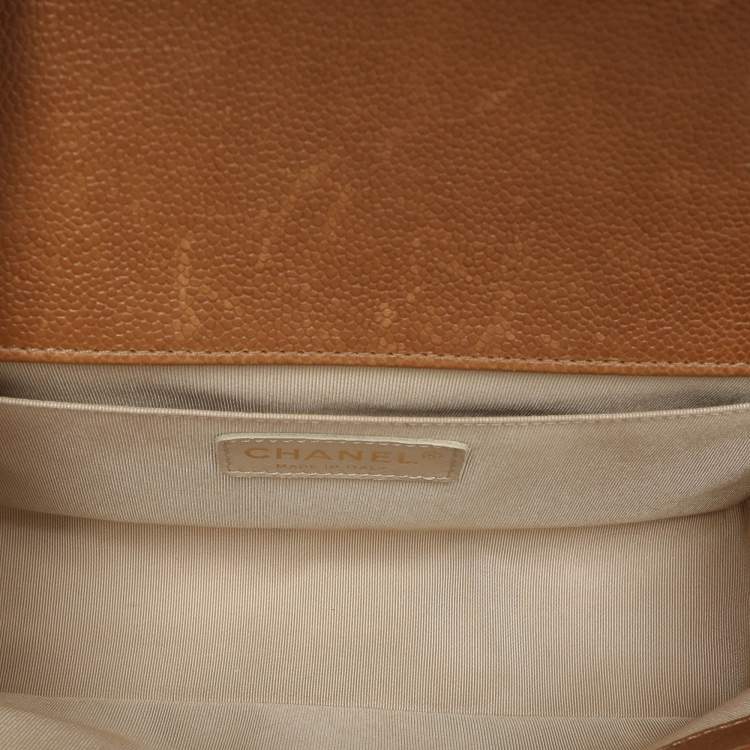 Pre Owned Chanel Brown Quilted Leather Medium Boy Flap Bag