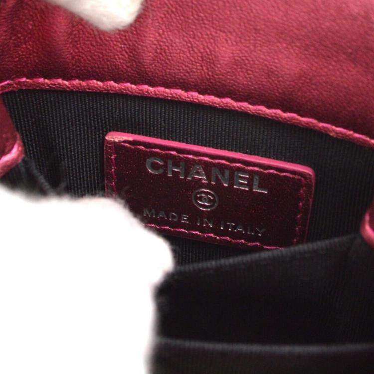 Pre Owned Chanel Pink Patent Leather Chain Pochette Shoulder Bag
