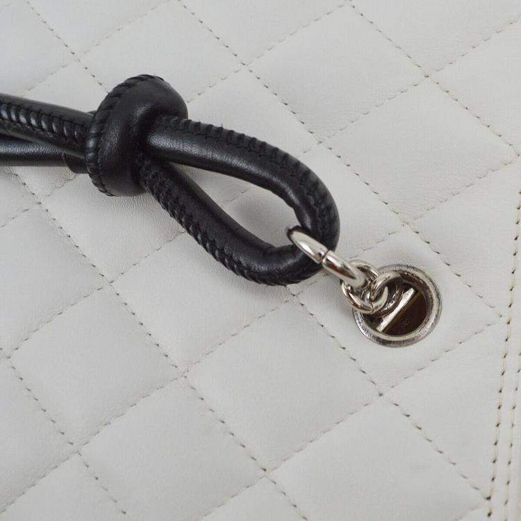 Pre Owned Chanel White Calfskin Cambon Ligne Tote Handbag