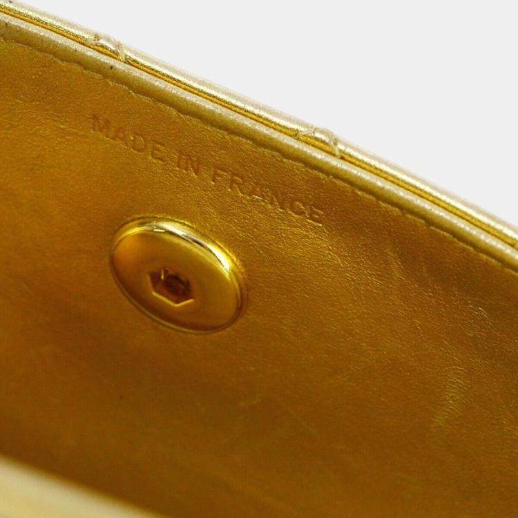 مملوكة مسبقًا Chanel Gold Lambskin Straight Flap Shoulder Bag