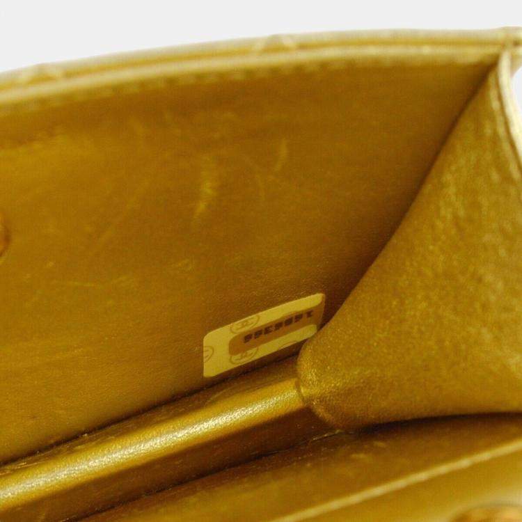 مملوكة مسبقًا Chanel Gold Lambskin Straight Flap Shoulder Bag
