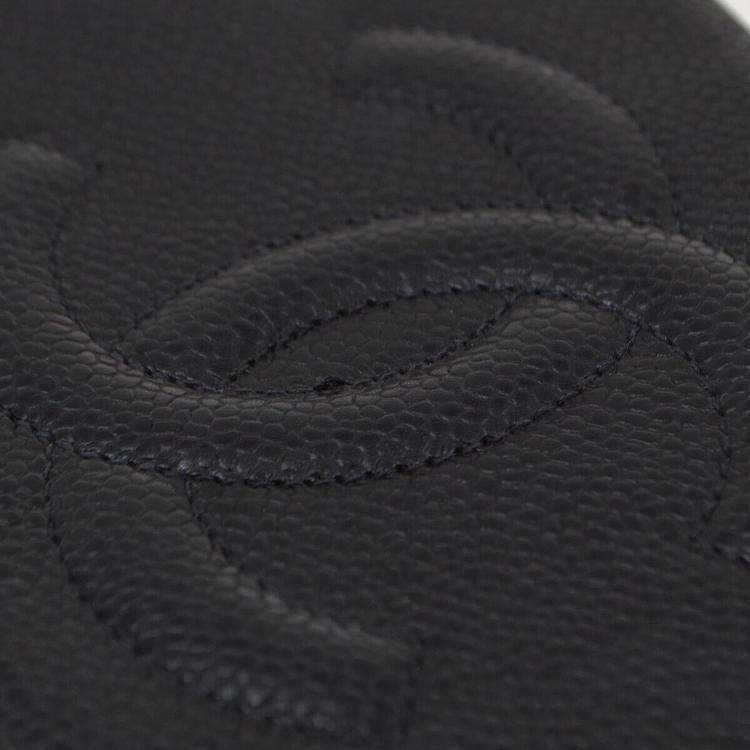 Pre Owned Chanel Black Calfskin WOC Chain Shoulder Wallet Bag