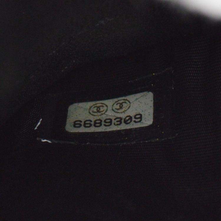 Pre Owned Chanel Black Calfskin WOC Chain Shoulder Wallet Bag