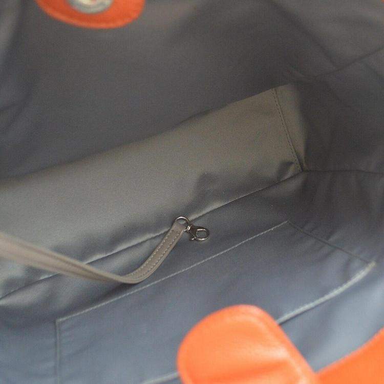 Pre Owned Chanel Orange Calfskin Petite Shopping Tote PST Handbag