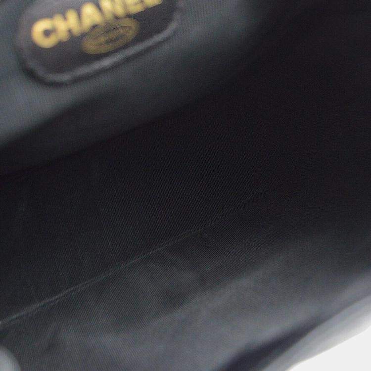 Pre Owned Chanel Black Calfskin Triple CC Backpack