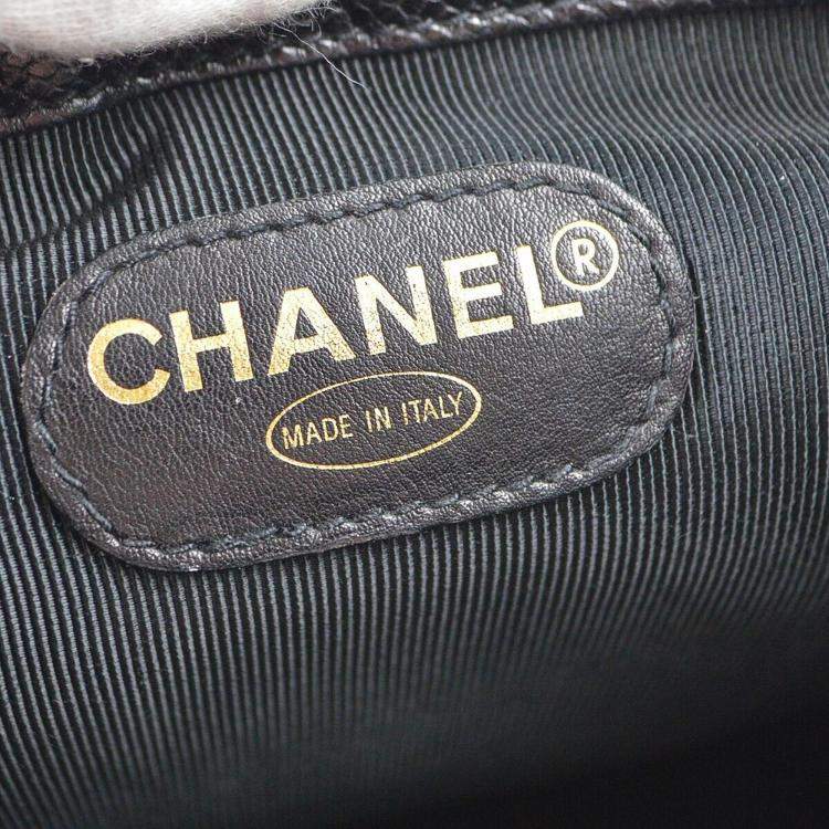 Pre Owned Chanel Black Calfskin Triple CC Backpack